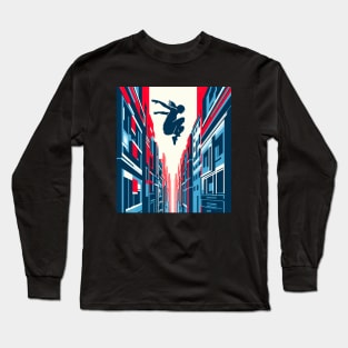 Jumping between buildings Long Sleeve T-Shirt